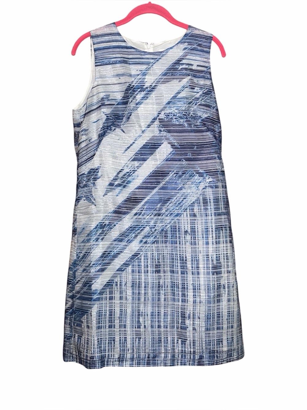 Kay Unger Metallic Stripe Sheath Cocktail Wedding Guest Dress 8